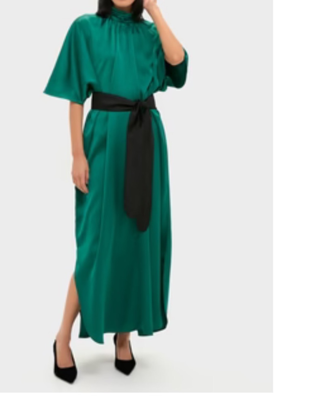 Tuckernuck Emerald Green Maxi Dress with Black Sash